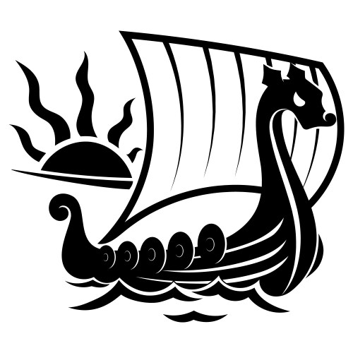 Scandinavian viking design ship drakkar Vector Image