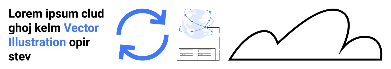 Data synchronization with cloud computing vector image