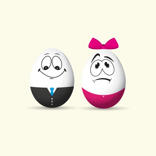 easter eggs on white background vector