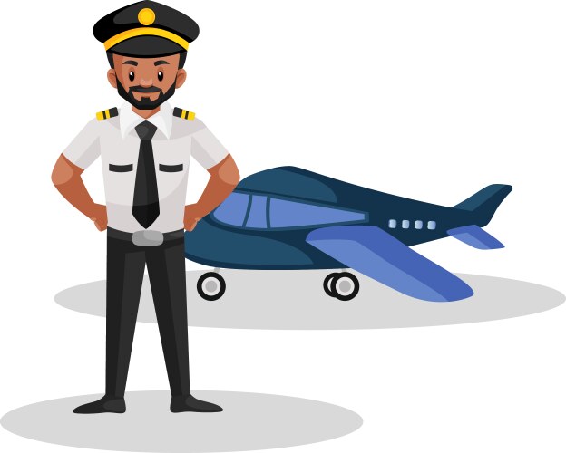 pilot cartoon character vector image