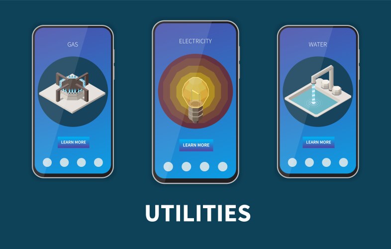 utility payments set vector image