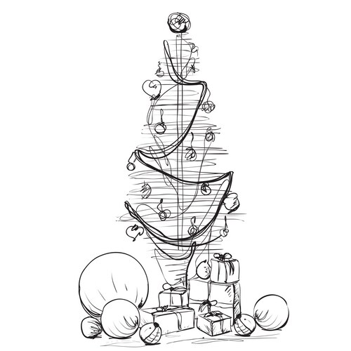 Christmas Tree Drawing Vector Images (over 43,000)
