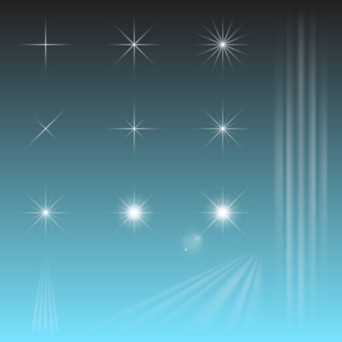 Glare star sparkling Royalty Free Vector Image