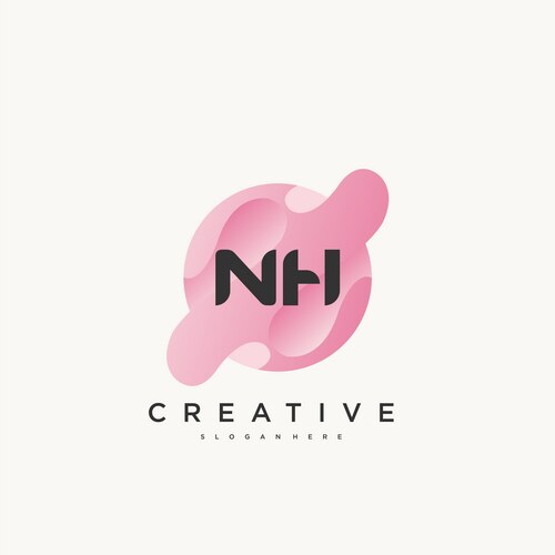 Nh initial letter colorful logo icon design Vector Image