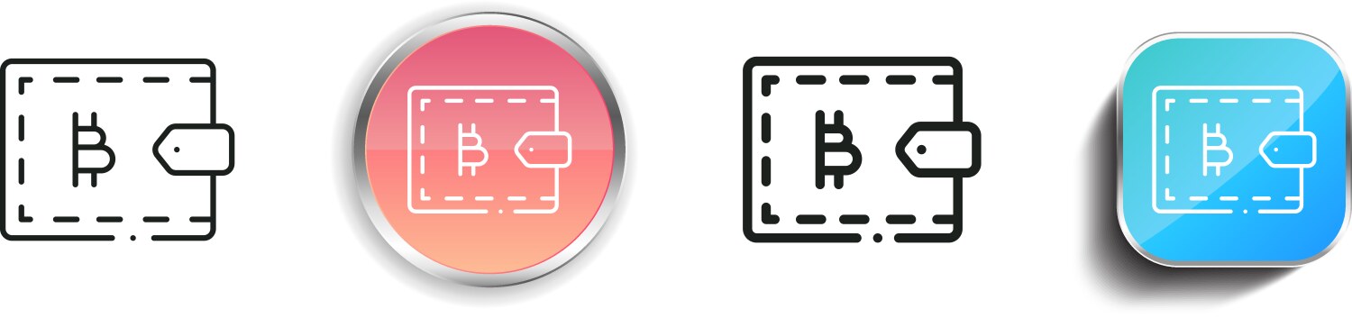 Bitcoin icon thin linear regular and button style vektorbild