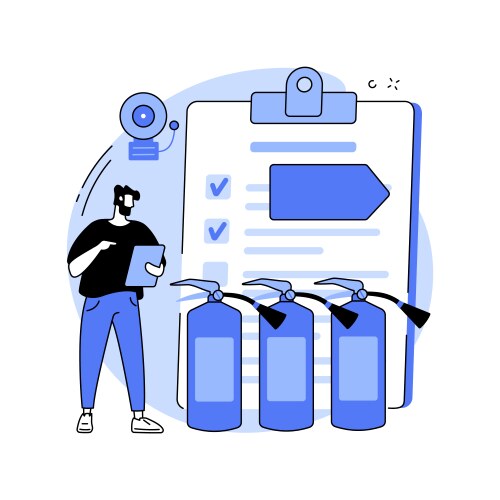 Fire inspection abstract concept Royalty Free Vector Image