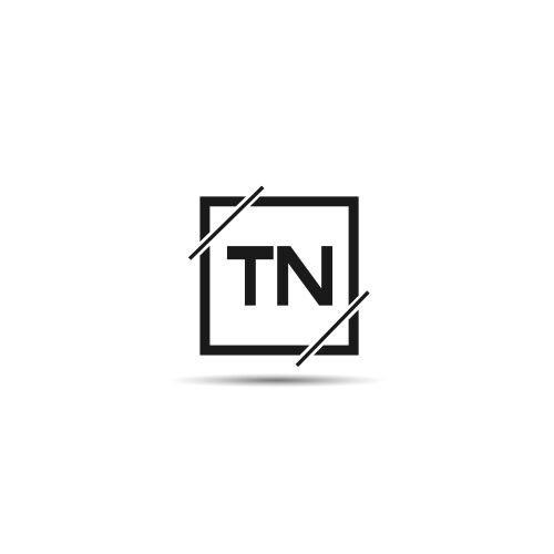 initial letter tn logo template design vector image