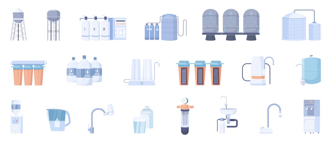 Water purification system composition Royalty Free Vector