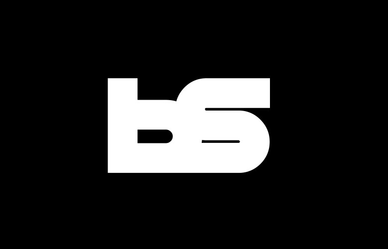 bs b s black white bold joint letter logo vector image