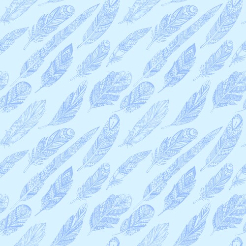 Seamless pattern with decorative feathers Vector Image