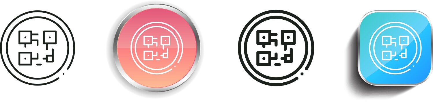 Bitcoin icon thin linear regular and button style vektorbild