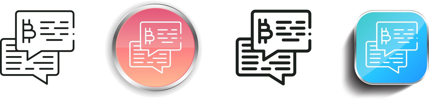 Bitcoin icon thin linear regular and button style vektorbild