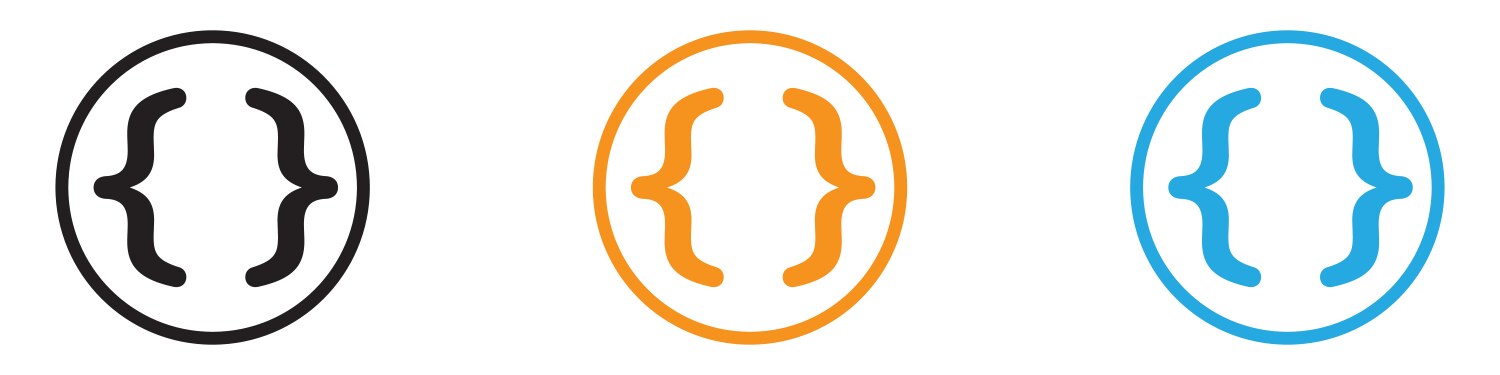 Font brackets logo set collection for web app ui vector image