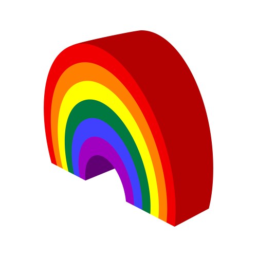 rainbow cartoon icon vector image