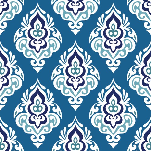 Emerald ikat damask Royalty Free Vector Image - VectorStock