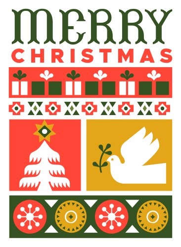 Modern Nordic Christmas Card Vector Image