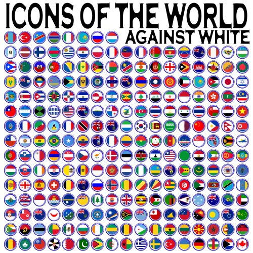 Set country flags on a white background Royalty Free Vector