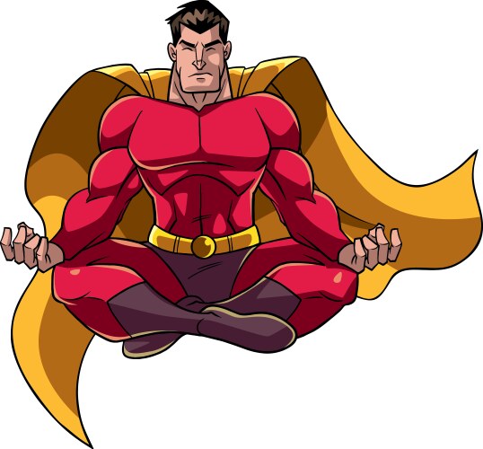 Big chined superhero Royalty Free Vector Image