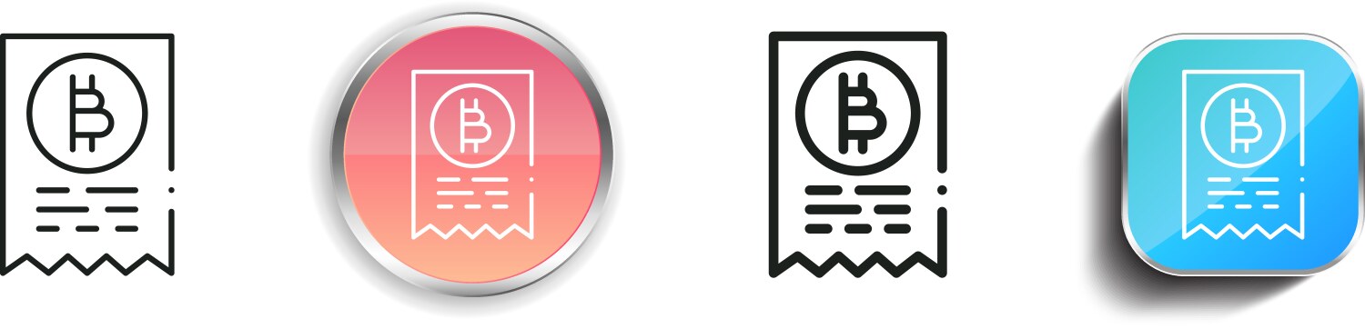 Bitcoin icon thin linear regular and button style vektorbild