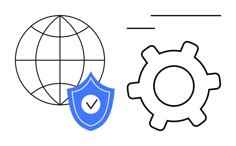 Global network security and system configuration vector image