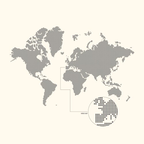 Dotted world map Royalty Free Vector Image - VectorStock
