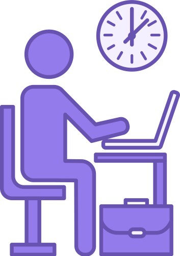 Employee colored icon of a man working vector image