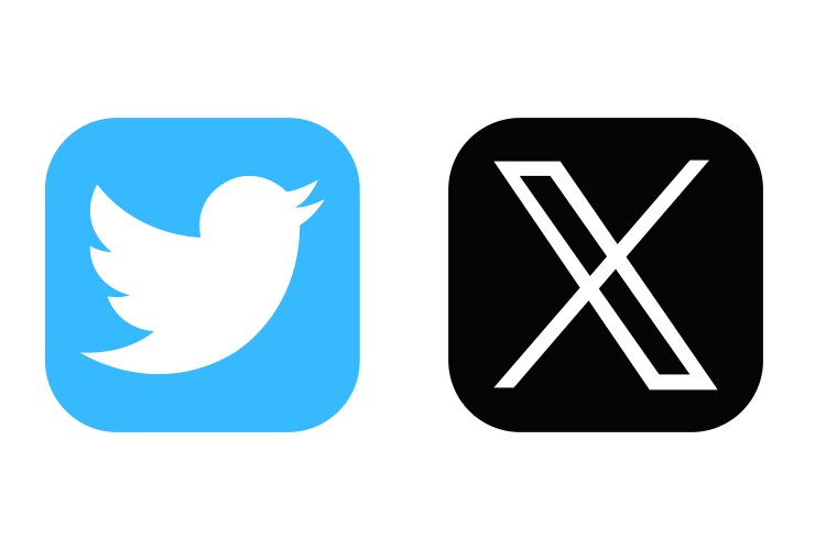 X new twitter icon rebrand little bird vector image