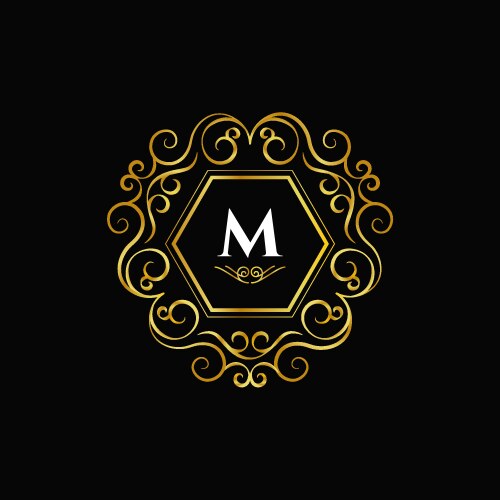 Luxury M Monogram Logo Vector Image