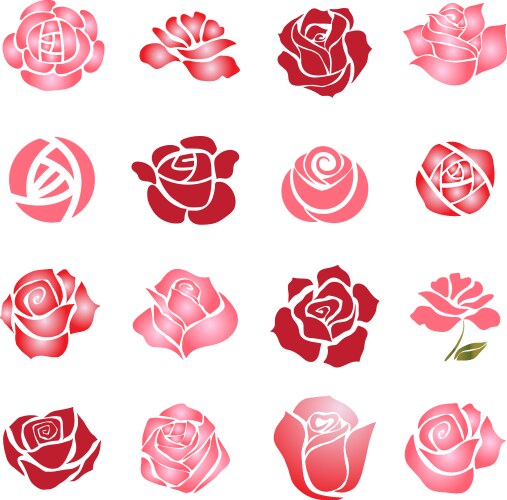 Roses design elements Royalty Free Vector Image