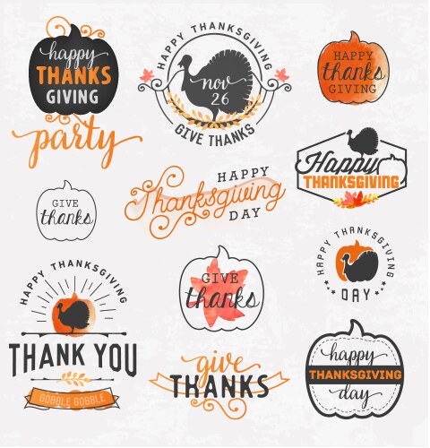 thanksgiving day design elements in vintage style