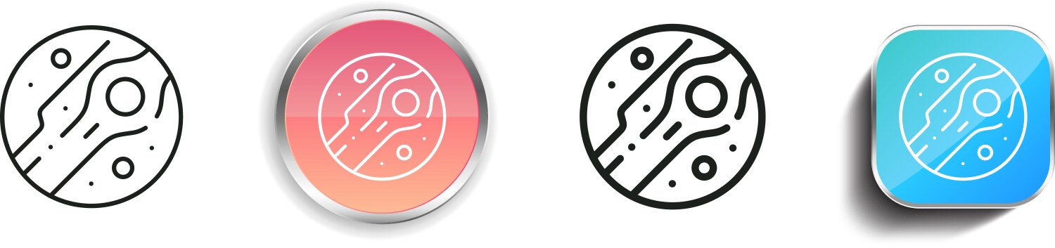 Mars icon thin linear regular and button style vector image