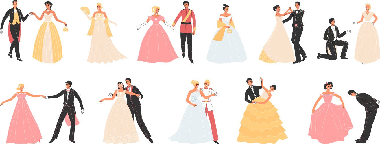 royal ball set vector image vector image