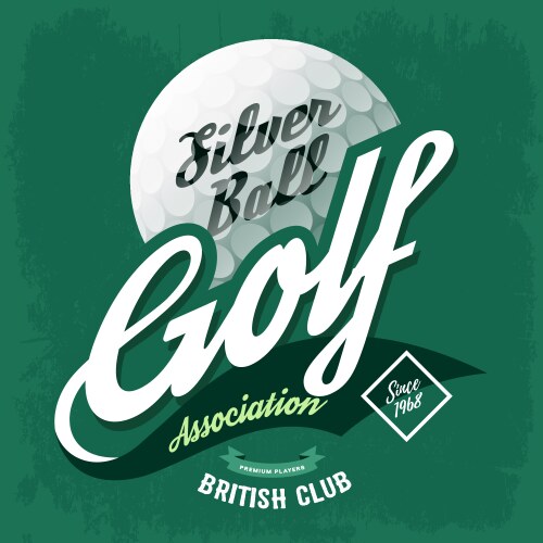 Golf Ball T-Shirt Label Vector Image