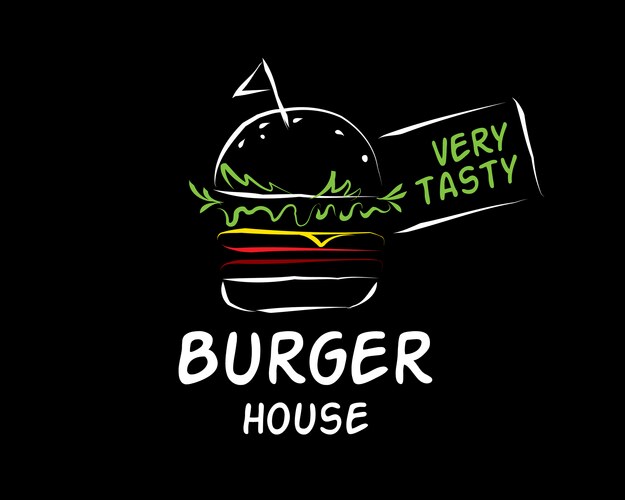 Hand Drawn Burger Logo Vector Image