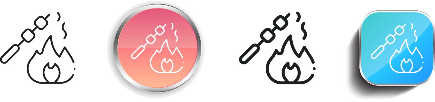 Marshmallow icon thin linear regular and button vector image