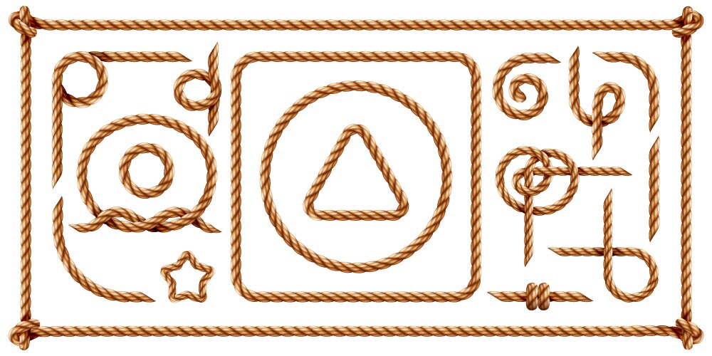 Vectorized Rope Border Ocean Border with Shells & Starfish – Royalty-Free Vector | VectorStock