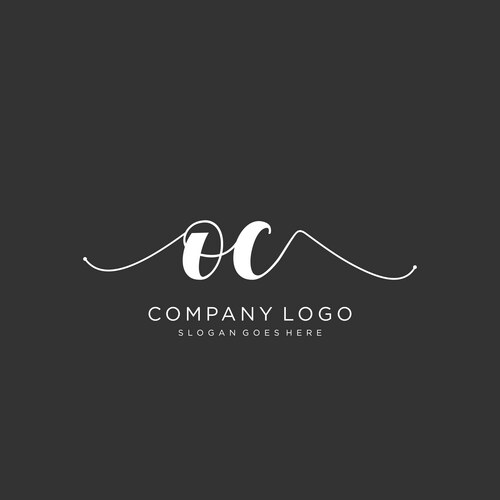 Initial oc handwriting logo with circle template – Royalty-Free Vector ...