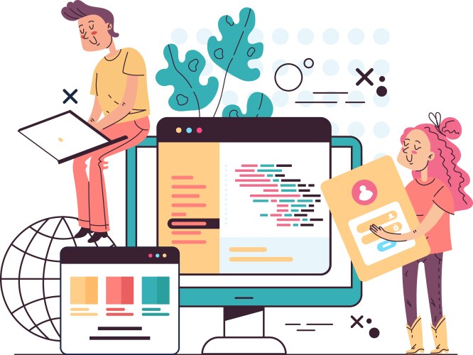 Programmers and Code Developers vector image