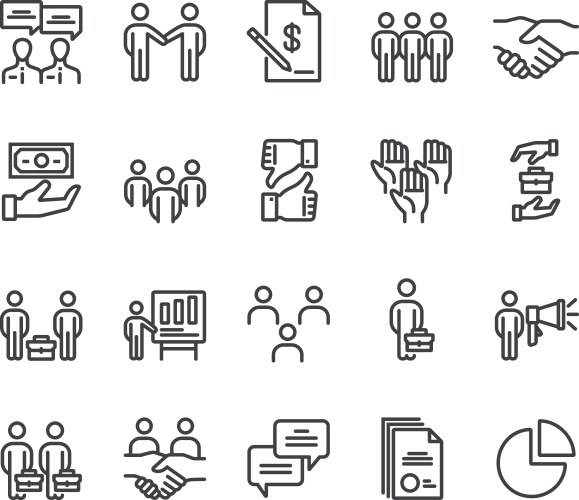 Business Collaboration Icons - Set Vector Image