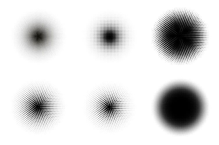 Circle halftone abstract dotted circles round Vector Image
