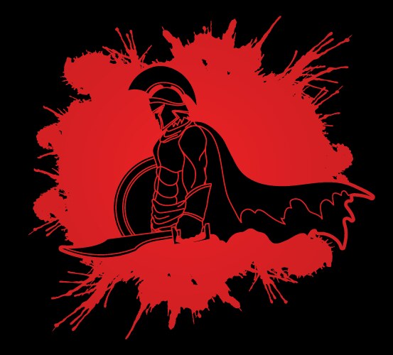 Spartan Warrior with Shield Vector Image