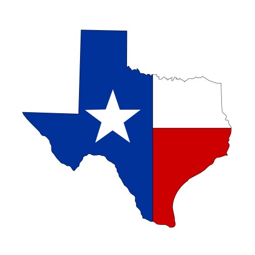 Texas tx state flag map Royalty Free Vector Image