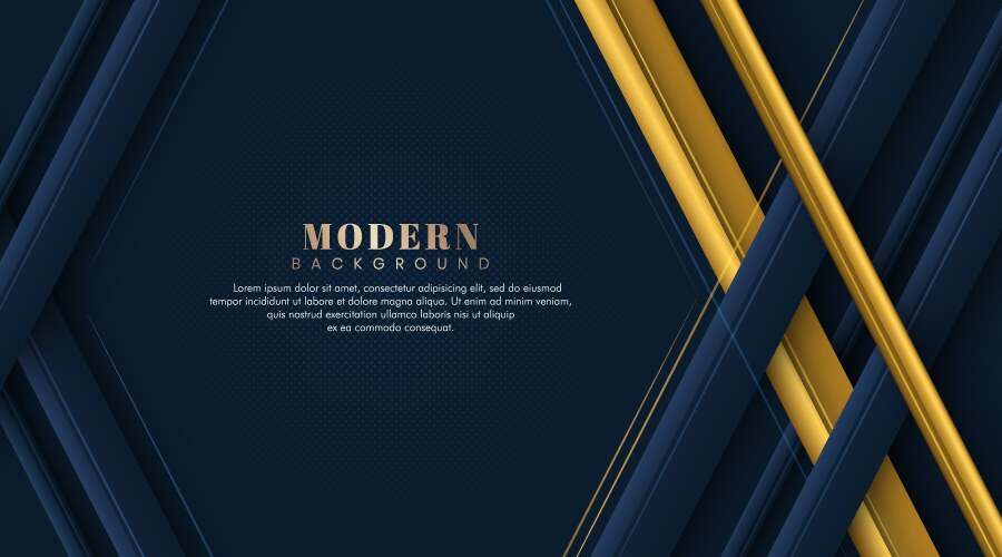 modern dark blue and golden color geometric vector