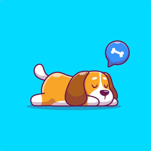 Cute dog sleeping cartoon vector image