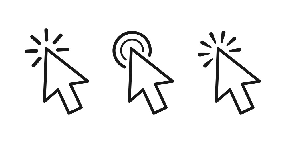 Cursor line icon and pointer arrow vector image