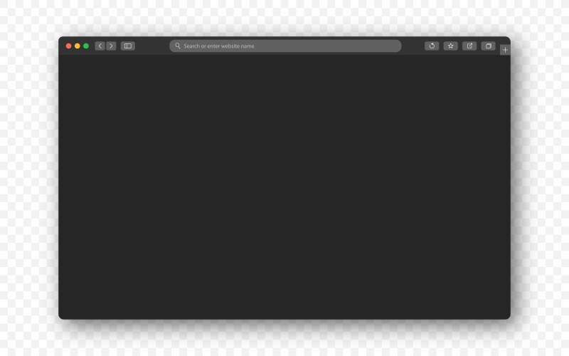 Browser window on transparent background empty vector image