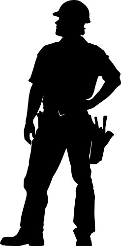 Construction Worker Silhouette Vector Image