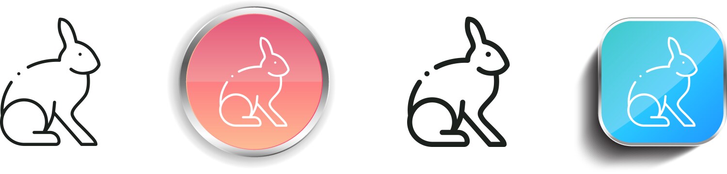 Hare icon thin linear regular and button style vector image