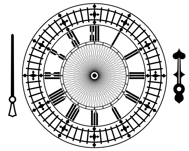 Clock with roman numerals Royalty Free Vector Image