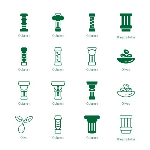 greece icons vector image